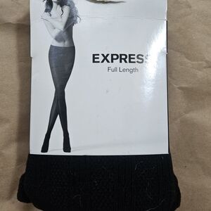 Express Black Cotton blend Cable Knit Leggings NEW!